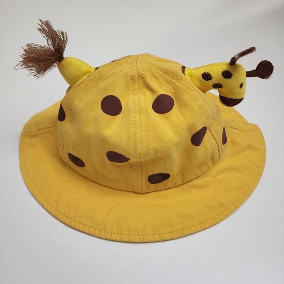 Kids Unisex Boys Girls Giraffe 3D Yellow Pop Up Summer Hat Size 2t-4t - Picture 1 of 4